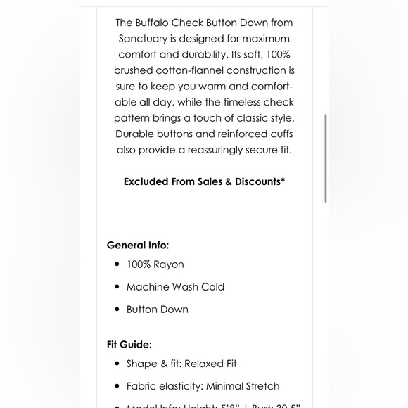 NWT Sanctuary Plaid Flannel - Picture 4 of 4